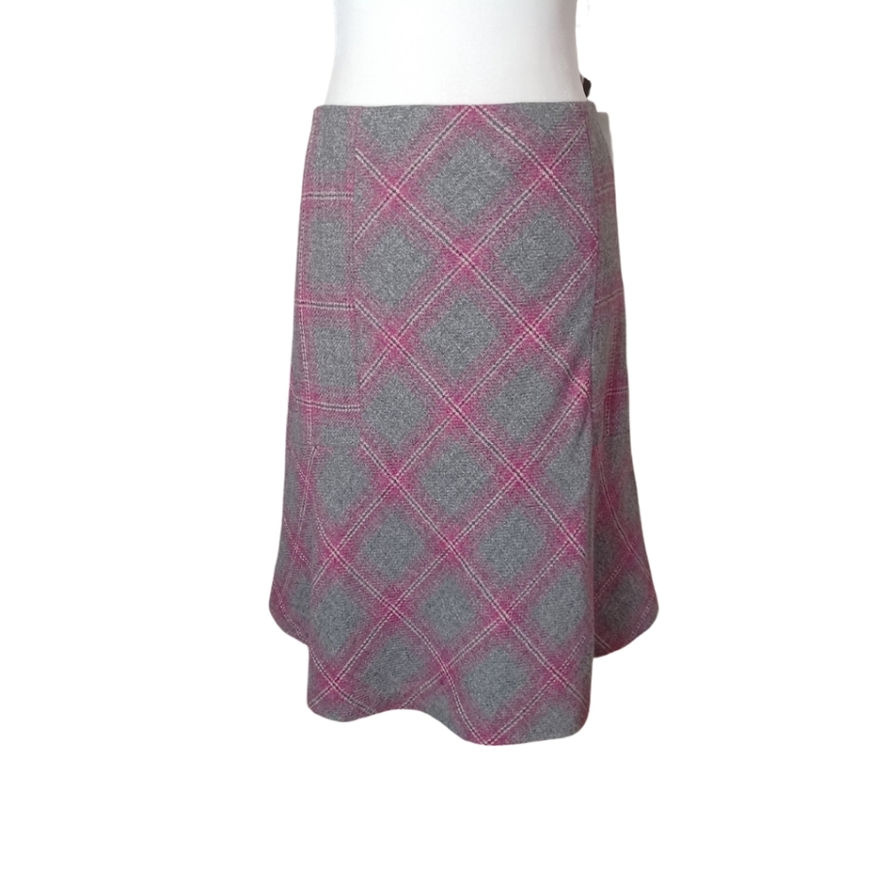 Talbots Plaid Wool Blend Skirt, Size 2p
